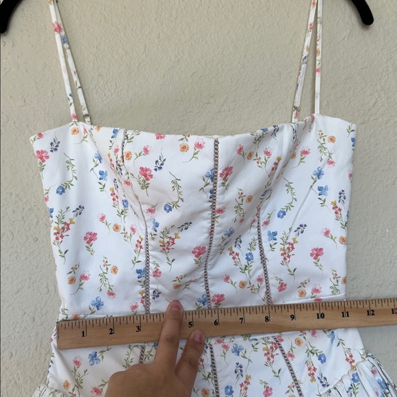 HOUSE OF CB XS  A-C Ysabella' White Posy Print Cotton Maxi Sundress NWOT - Picture 8 of 13